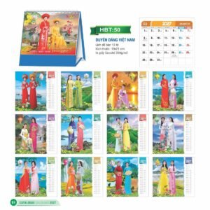 Lịch Để Bàn 2027 HBT Mẫu HBT50 (19 x 21cm) Quà Tết Công Nhân Viên Chiết Khấu Cao in logo doanh nghiệp quà tặng Tết tại Quà Tặng Công Nhân