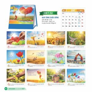 Lịch Để Bàn 2027 HBT Mẫu HBT52 (19 x 21cm) Quà Tết Công Nhân Viên Chiết Khấu Cao in logo doanh nghiệp quà tặng Tết tại Quà Tặng Công Nhân
