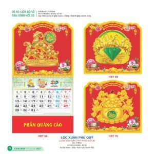 Lịch Treo Tường Lò Xo 2027 HBT Mẫu HBT71 (22  x  23 cm) Quà Tết Công Nhân Viên Chiết Khấu Cao in logo doanh nghiệp quà tặng Tết tại Quà Tặng Công Nhân