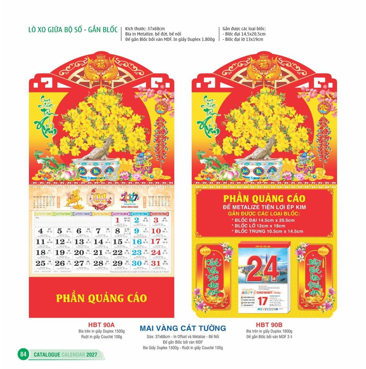 Lịch Treo Tường Lò Xo 2027 HBT Mẫu HBT91A (11 x 12 cm) Quà Tết Công Nhân Viên Chiết Khấu Cao Lịch Treo Tường Lò Xo 2027 HBT Mẫu HBT91A (11 x 12 cm) Quà Tết Công Nhân Viên Chiết Khấu Cao in logo doanh nghiệp quà tặng Tết tại Quà Tặng Công Nhân