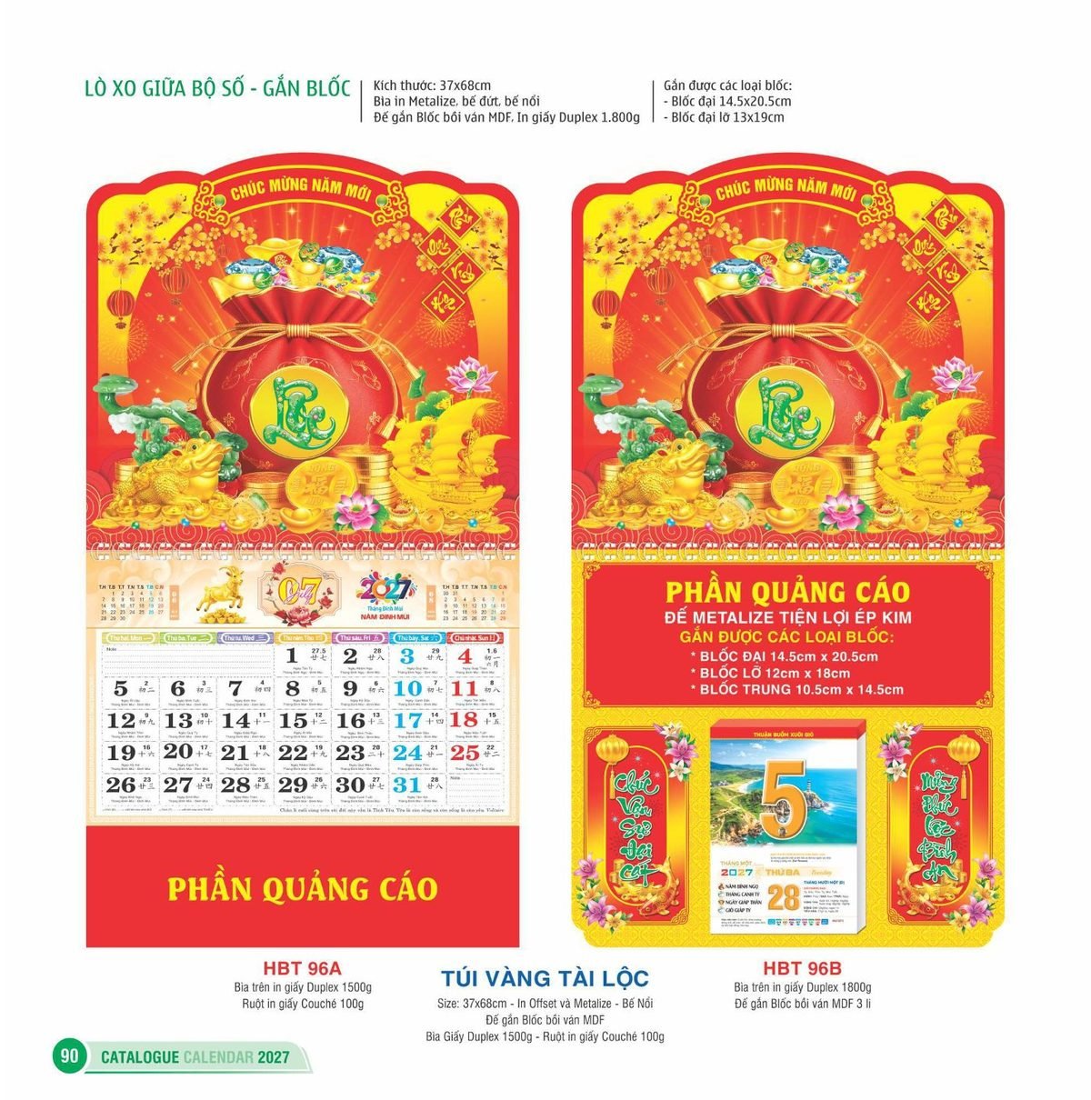 Lịch Treo Tường Lò Xo 2027 HBT Mẫu HBT97A (20 x 21 cm) Quà Tết Công Nhân Viên Chiết Khấu Cao Lịch Treo Tường Lò Xo 2027 HBT Mẫu HBT97A (20 x 21 cm) Quà Tết Công Nhân Viên Chiết Khấu Cao in logo doanh nghiệp quà tặng Tết tại Quà Tặng Công Nhân