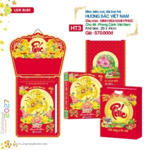 Lịch Bloc Cực Đại 2027 HT Mẫu HT3 - Hương Sắc Việt Nam (29 x 41cm) Quà Tết Công Nhân Viên Chiết Khấu Cao in logo doanh nghiệp quà tặng Tết tại Quà Tặng Công Nhân