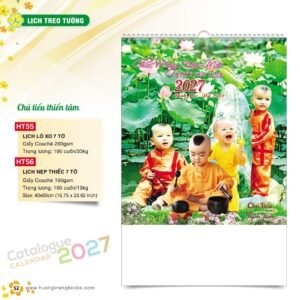 Lịch Bloc 2027 HT Mẫu HT55 (29 x 41 cm) Quà Tết Công Nhân Viên Chiết Khấu Cao in logo doanh nghiệp quà tặng Tết tại Quà Tặng Công Nhân