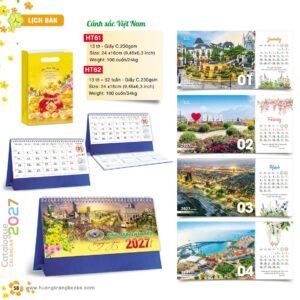 Lịch Để Bàn 2027 HT Mẫu HT61 (24 x 16cm) Quà Tết Công Nhân Viên Chiết Khấu Cao in logo doanh nghiệp quà tặng Tết tại Quà Tặng Công Nhân