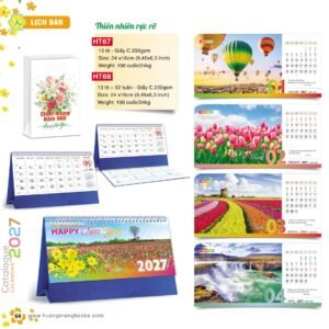 Lịch Để Bàn 2027 HT Mẫu HT67 (24 x 16cm) Quà Tết Công Nhân Viên Chiết Khấu Cao in logo doanh nghiệp quà tặng Tết tại Quà Tặng Công Nhân