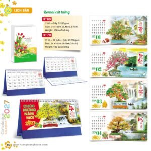 Lịch Để Bàn 2027 HT Mẫu HT69 (24 x 16cm) Quà Tết Công Nhân Viên Chiết Khấu Cao in logo doanh nghiệp quà tặng Tết tại Quà Tặng Công Nhân