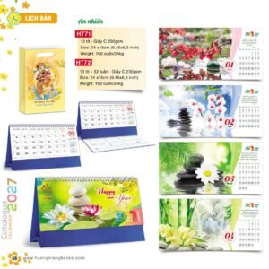 Lịch Để Bàn 2027 HT Mẫu HT71 (24 x 16cm) Quà Tết Công Nhân Viên Chiết Khấu Cao in logo doanh nghiệp quà tặng Tết tại Quà Tặng Công Nhân