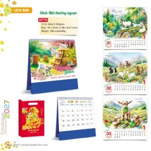 Lịch Để Bàn 2027 HT Mẫu HT75 (18 x 21cm) Quà Tết Công Nhân Viên Chiết Khấu Cao in logo doanh nghiệp quà tặng Tết tại Quà Tặng Công Nhân