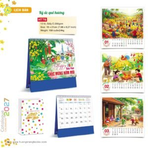 Lịch Để Bàn 2027 HT Mẫu HT76 (18 x 21cm) Quà Tết Công Nhân Viên Chiết Khấu Cao in logo doanh nghiệp quà tặng Tết tại Quà Tặng Công Nhân