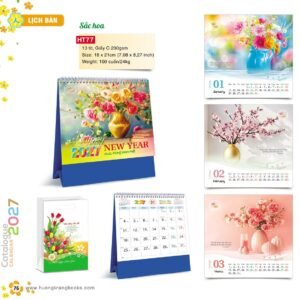 Lịch Để Bàn 2027 HT Mẫu HT77 (18 x 21cm) Quà Tết Công Nhân Viên Chiết Khấu Cao in logo doanh nghiệp quà tặng Tết tại Quà Tặng Công Nhân