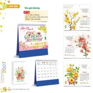 Lịch Để Bàn 2027 HT Mẫu HT78 (18 x 21cm) Quà Tết Công Nhân Viên Chiết Khấu Cao in logo doanh nghiệp quà tặng Tết tại Quà Tặng Công Nhân
