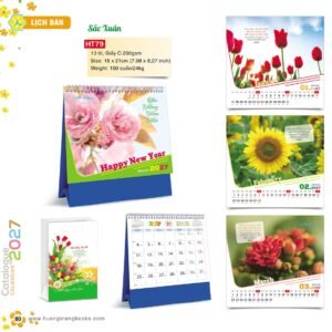 Lịch Bàn Chữ M (Có Note 52 Tuần) 2027 HT Mẫu HT79 (18 x 21cm) Quà Tết Công Nhân Viên Chiết Khấu Cao in logo doanh nghiệp quà tặng Tết tại Quà Tặng Công Nhân