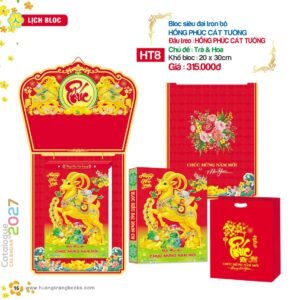 Lịch Bloc Siêu Đại 2027 HT Mẫu HT8 (20 x 30cm) Quà Tết Công Nhân Viên Chiết Khấu Cao in logo doanh nghiệp quà tặng Tết tại Quà Tặng Công Nhân