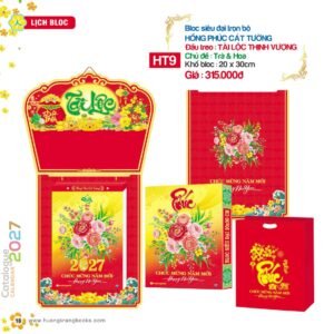 Lịch Bloc Siêu Đại 2027 HT Mẫu HT9 (20 x 30cm) Quà Tết Công Nhân Viên Chiết Khấu Cao in logo doanh nghiệp quà tặng Tết tại Quà Tặng Công Nhân