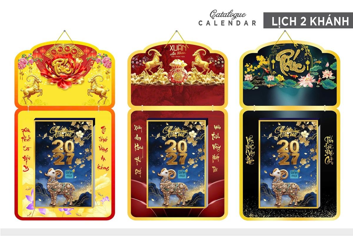 Lịch Khánh Gỗ Lamina 2 Đầu 2027 LM2D_029 Quà Tết Công Nhân Viên Chiết Khấu Cao Lịch Khánh Gỗ Lamina 2 Đầu 2027 LM2D_029 - Quà Tặng Công Nhân