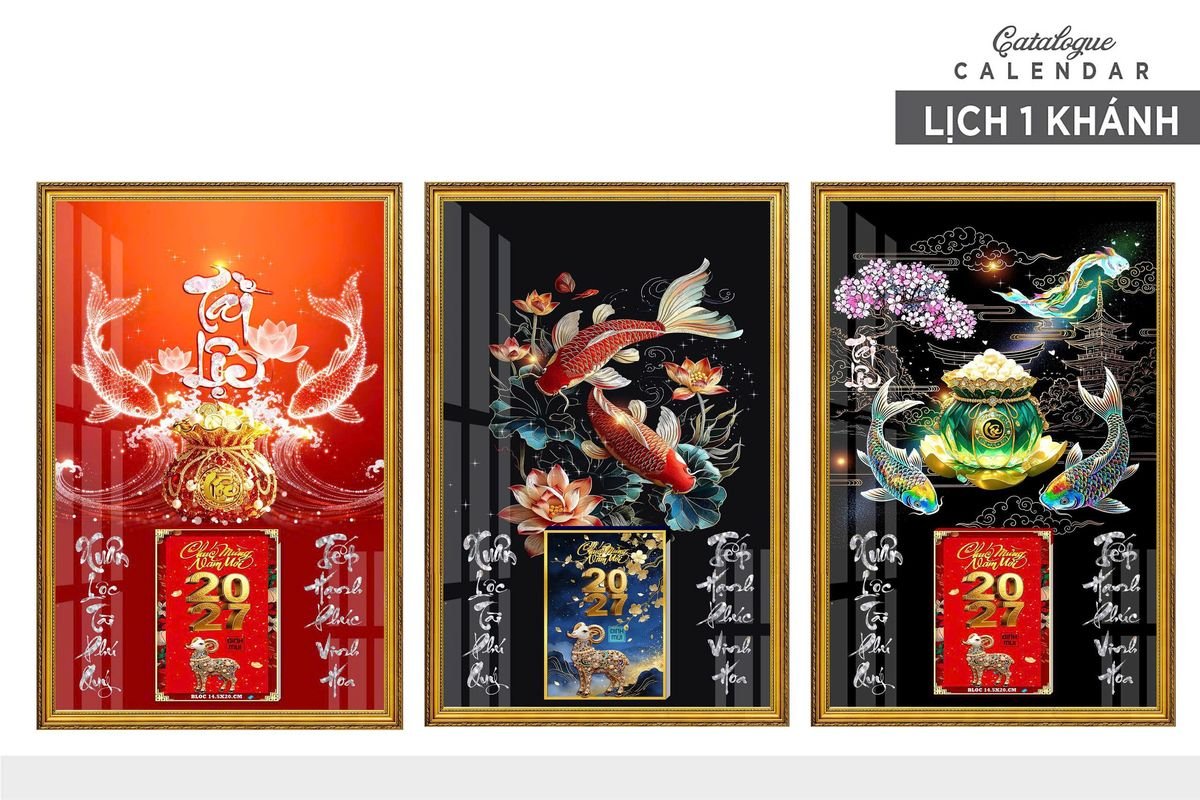 Lịch Gỗ Lamina Cao Cấp 40x60cm 2027 LM406_012 - Quà Tặng Công Nhân
