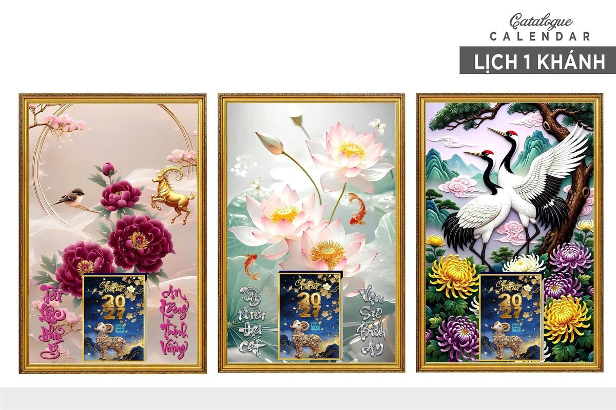 Lịch Gỗ Lamina Cao Cấp 40x60cm 2027 LM406_013 - Quà Tặng Công Nhân