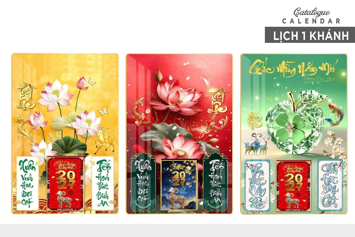 Lịch Gỗ Lamina Cao Cấp 40x60cm 2027 LM406_015 - Quà Tặng Công Nhân