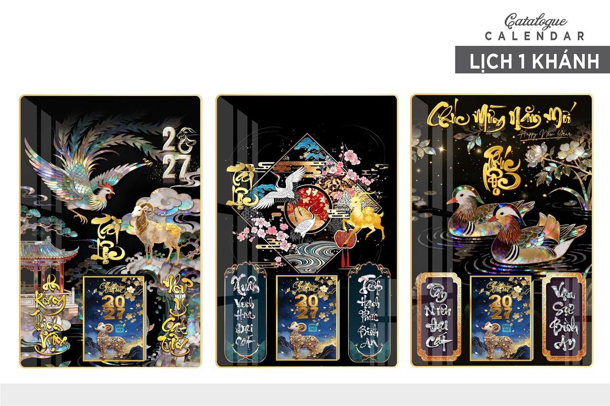 Lịch Gỗ Lamina Cao Cấp 40x60cm 2027 LM406_017 - Quà Tặng Công Nhân