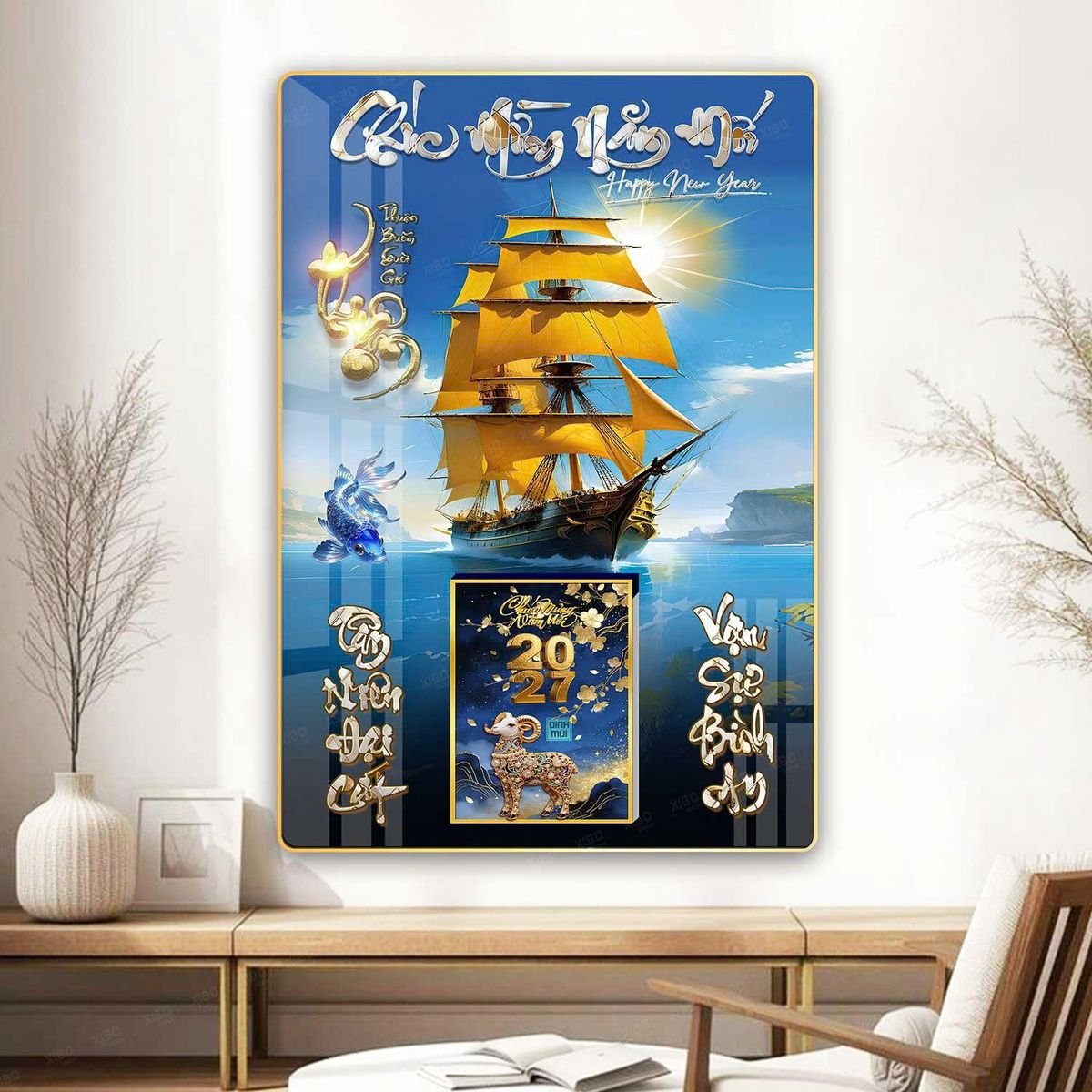 Lịch Gỗ Lamina Cao Cấp 40x60cm 2027 LM406_064 - Quà Tặng Công Nhân