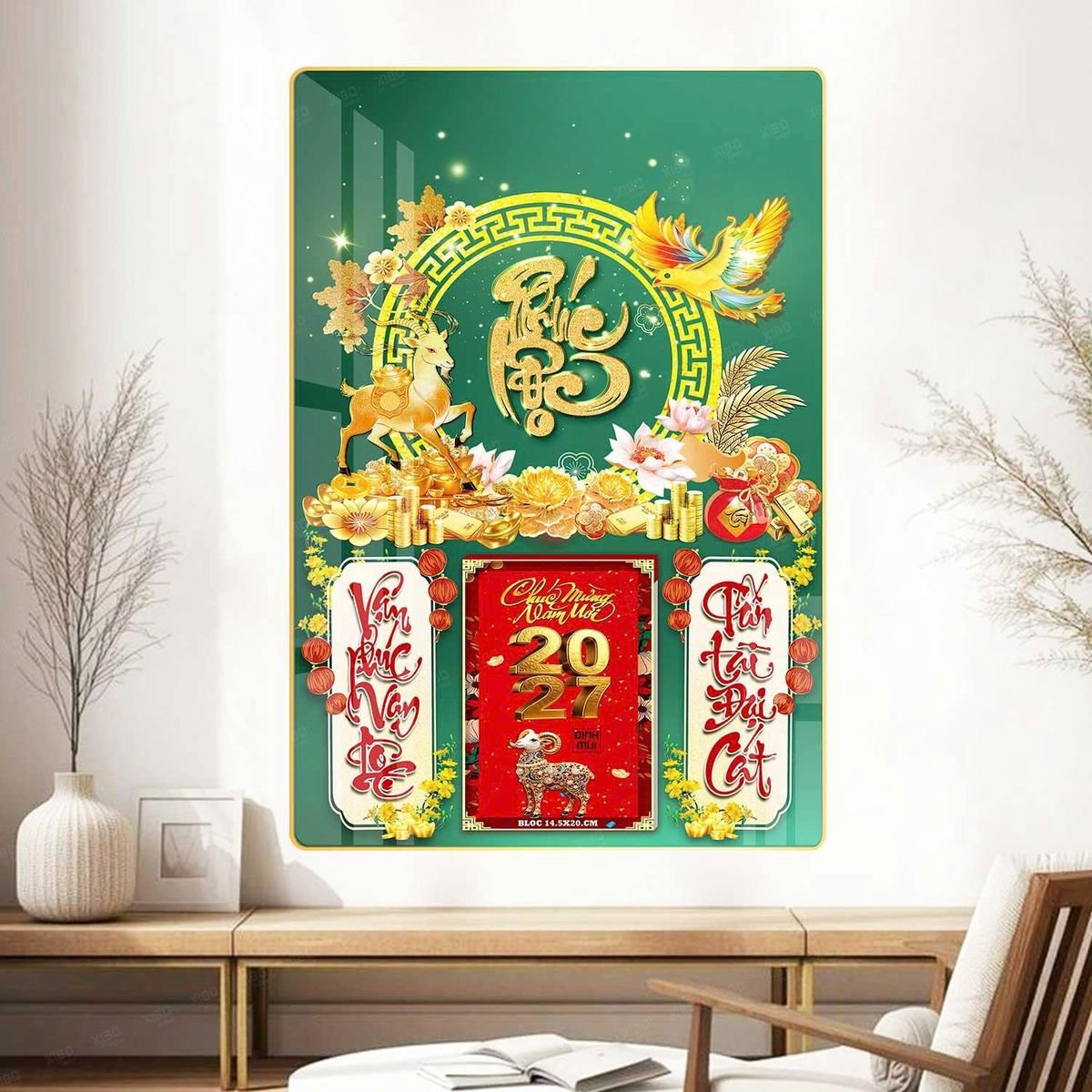 Lịch Gỗ Lamina Cao Cấp 40x60cm 2027 LM406_066 - Quà Tặng Công Nhân