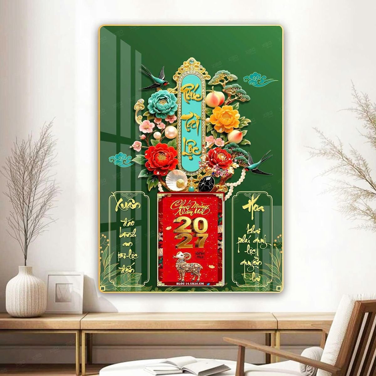 Lịch Gỗ Lamina Cao Cấp 40x60cm 2027 LM406_068 - Quà Tặng Công Nhân
