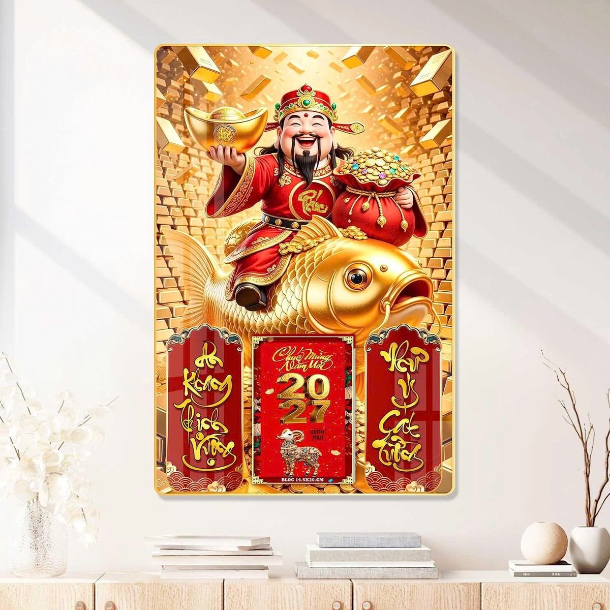 Lịch Gỗ Lamina Cao Cấp 40x60cm 2027 LM406_079 - Quà Tặng Công Nhân