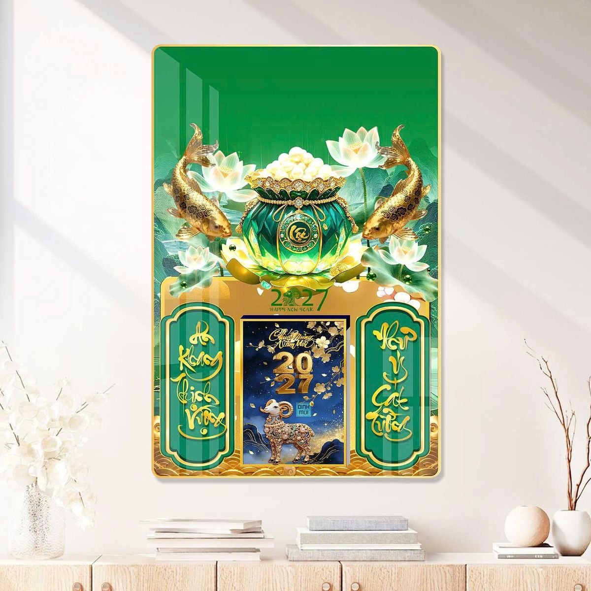 Lịch Gỗ Lamina Cao Cấp 40x60cm 2027 LM406_080 - Quà Tặng Công Nhân
