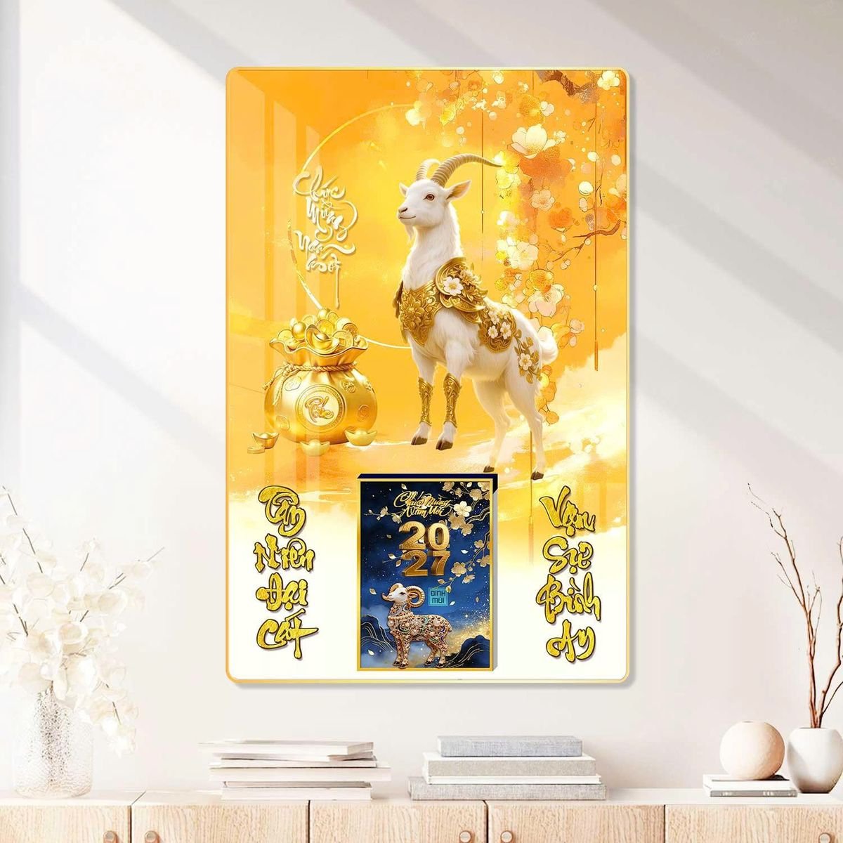 Lịch Gỗ Lamina Cao Cấp 40x60cm 2027 LM406_086 - Quà Tặng Công Nhân