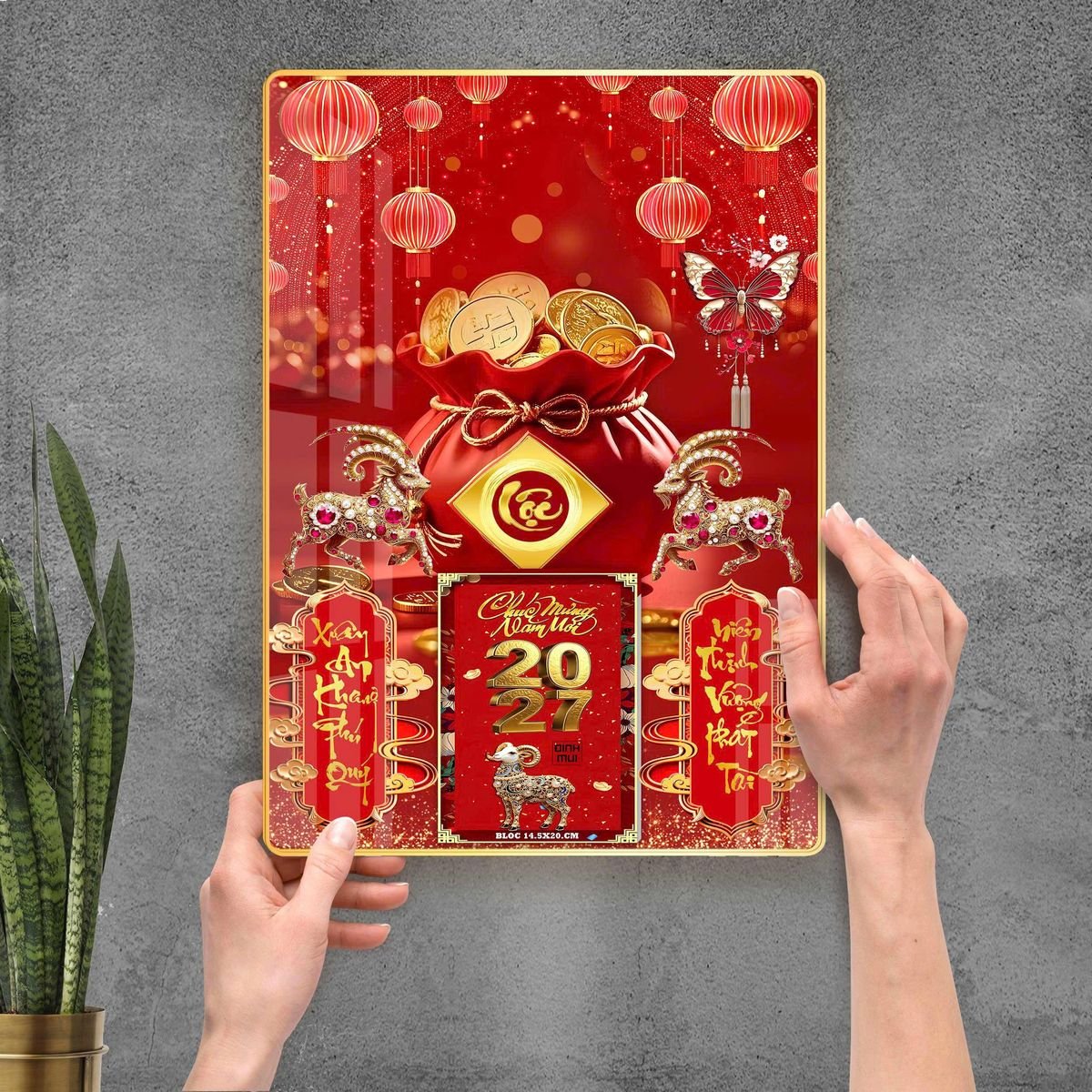 Lịch Gỗ Lamina Cao Cấp 40x60cm 2027 LM406_097 - Quà Tặng Công Nhân