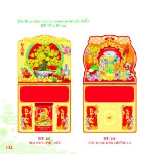 Bìa Lò Xo Dán Bloc 2027 MT Mẫu MT137 - Kim Ngọc Mãn Đường (37 x 68cm) Quà Tết Công Nhân Viên Chiết Khấu Cao in logo doanh nghiệp quà tặng Tết tại Quà Tặng Công Nhân