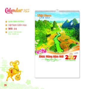Lịch Treo Tường Lò Xo 2027 MT Mẫu MT14 (40 x 60cm) Quà Tết Công Nhân Viên Chiết Khấu Cao in logo doanh nghiệp quà tặng Tết tại Quà Tặng Công Nhân