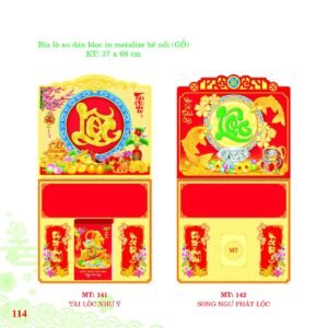 Bìa Lò Xo Dán Bloc 2027 MT Mẫu MT142 (37 x 68cm) Quà Tết Công Nhân Viên Chiết Khấu Cao in logo doanh nghiệp quà tặng Tết tại Quà Tặng Công Nhân