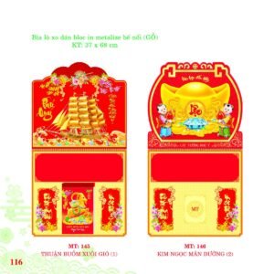 Bìa Lò Xo Dán Bloc 2027 MT Mẫu MT145 - Cát Tường Như Ý (37 x 68cm) Quà Tết Công Nhân Viên Chiết Khấu Cao in logo doanh nghiệp quà tặng Tết tại Quà Tặng Công Nhân