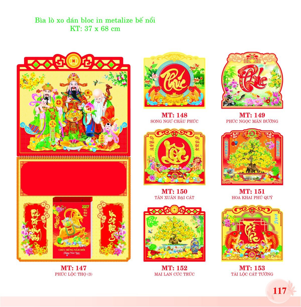 Bìa Lò Xo Dán Bloc 2027 MT Mẫu MT147 (37 x 68cm) Quà Tết Công Nhân Viên Chiết Khấu Cao Bìa Lò Xo Dán Bloc 2027 MT Mẫu MT147 (37 x 68cm) Quà Tết Công Nhân Viên Chiết Khấu Cao in logo doanh nghiệp quà tặng Tết tại Quà Tặng Công Nhân