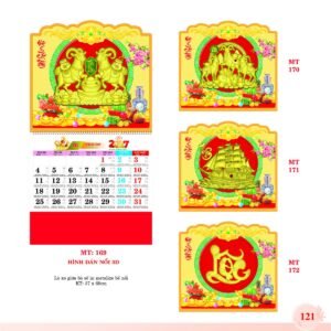 Lịch Treo Tường Lò Xo 2027 MT Mẫu MT171 (37 x 68cm) Quà Tết Công Nhân Viên Chiết Khấu Cao in logo doanh nghiệp quà tặng Tết tại Quà Tặng Công Nhân
