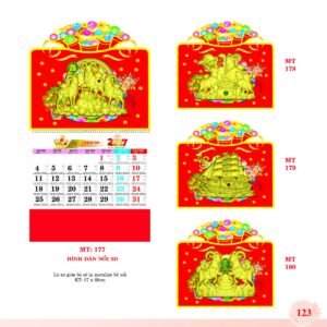 Lịch Treo Tường Lò Xo 2027 MT Mẫu MT178 (37 x 68cm) Quà Tết Công Nhân Viên Chiết Khấu Cao in logo doanh nghiệp quà tặng Tết tại Quà Tặng Công Nhân