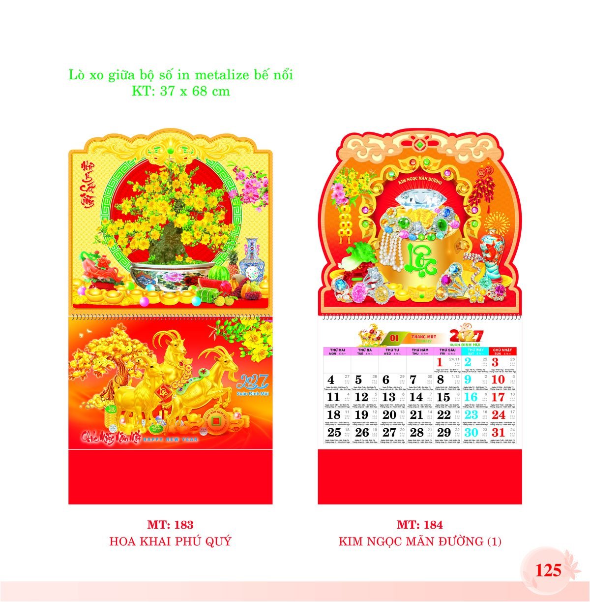 Lịch Treo Tường Lò Xo 2027 MT Mẫu MT184 - Kim Ngọc Mãn Đường (37 x 68cm) Quà Tết Công Nhân Viên Chiết Khấu Cao Lịch Treo Tường Lò Xo 2027 MT Mẫu MT184 - Kim Ngọc Mãn Đường (37 x 68cm) Quà Tết Công Nhân Viên Chiết Khấu Cao in logo doanh nghiệp quà tặng Tết tại Quà Tặng Công Nhân