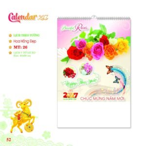 Lịch Treo Tường Lò Xo 2027 MT Mẫu MT26 (40 x 60cm) Quà Tết Công Nhân Viên Chiết Khấu Cao in logo doanh nghiệp quà tặng Tết tại Quà Tặng Công Nhân