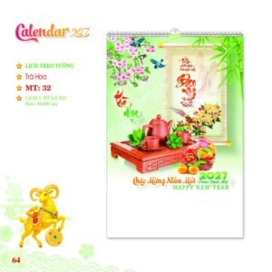 Lịch Treo Tường Lò Xo 2027 MT Mẫu MT32 (40 x 60cm) Quà Tết Công Nhân Viên Chiết Khấu Cao in logo doanh nghiệp quà tặng Tết tại Quà Tặng Công Nhân