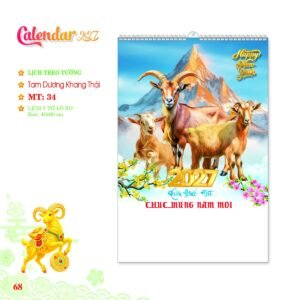 Lịch Treo Tường Lò Xo 2027 MT Mẫu MT34 (40 x 60cm) Quà Tết Công Nhân Viên Chiết Khấu Cao in logo doanh nghiệp quà tặng Tết tại Quà Tặng Công Nhân