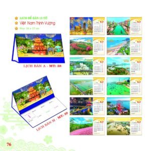 Lịch Để Bàn 2027 MT Mẫu MT38 (24 x 17cm) Quà Tết Công Nhân Viên Chiết Khấu Cao in logo doanh nghiệp quà tặng Tết tại Quà Tặng Công Nhân