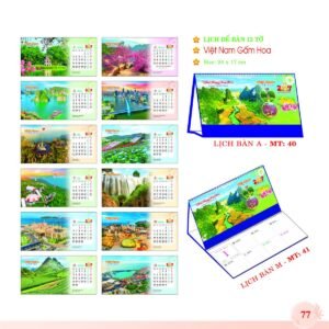 Lịch Để Bàn 2027 MT Mẫu MT40 (24 x 17cm) Quà Tết Công Nhân Viên Chiết Khấu Cao in logo doanh nghiệp quà tặng Tết tại Quà Tặng Công Nhân