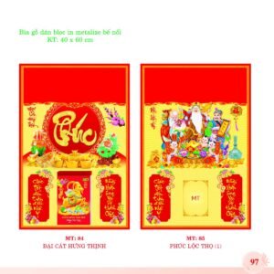 Bìa Lò Xo Dán Bloc 2027 MT Mẫu MT85 - Phúc Lộc Thọ (40 x 60cm) Quà Tết Công Nhân Viên Chiết Khấu Cao in logo doanh nghiệp quà tặng Tết tại Quà Tặng Công Nhân