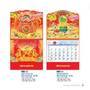 Lịch Bìa Treo 2027 NB Mẫu NB174 (29 x 41 cm) Quà Tết Công Nhân Viên Chiết Khấu Cao in logo doanh nghiệp quà tặng Tết tại Quà Tặng Công Nhân