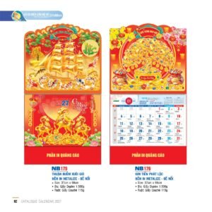 Lịch Treo Tường Lò Xo 2027 NB Mẫu NB175 (37 x 68cm) Quà Tết Công Nhân Viên Chiết Khấu Cao in logo doanh nghiệp quà tặng Tết tại Quà Tặng Công Nhân