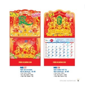 Lịch Bìa Treo 2027 NB Mẫu NB178 (29 x 41 cm) Quà Tết Công Nhân Viên Chiết Khấu Cao in logo doanh nghiệp quà tặng Tết tại Quà Tặng Công Nhân