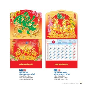 Lịch Bìa Treo 2027 NB Mẫu NB185 (29 x 41 cm) Quà Tết Công Nhân Viên Chiết Khấu Cao in logo doanh nghiệp quà tặng Tết tại Quà Tặng Công Nhân