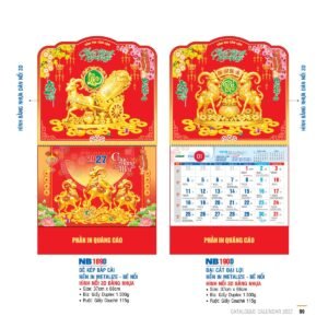 Lịch Bìa Treo 2027 NB Mẫu NB189D (29 x 41 cm) Quà Tết Công Nhân Viên Chiết Khấu Cao in logo doanh nghiệp quà tặng Tết tại Quà Tặng Công Nhân