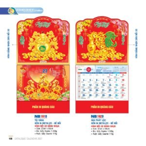 Lịch Treo Tường Lò Xo 2027 NB Mẫu NB191D (37 x 68cm) Quà Tết Công Nhân Viên Chiết Khấu Cao in logo doanh nghiệp quà tặng Tết tại Quà Tặng Công Nhân